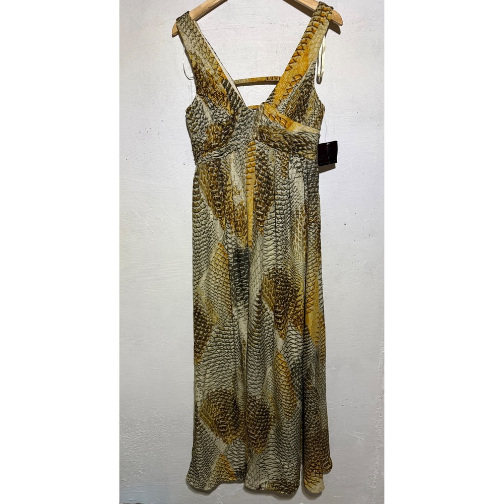 NWT VTG 2003 Anne Klein Collection 100% Silk Snakeskin Maxi Dress Size 8 $695